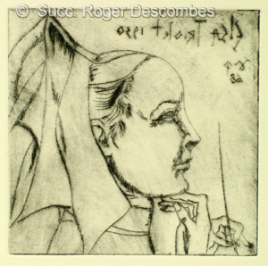 Roger Descombes, Elsa Triolet 1930, 1968 - gravure pointe sèche
