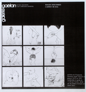 Reproduction d'un bulletin de commande pour une série des gravures, Galerie Gaëtan, Genève