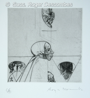 Roger Descombes, Le Désigné, 1974 - gravure technique mixte